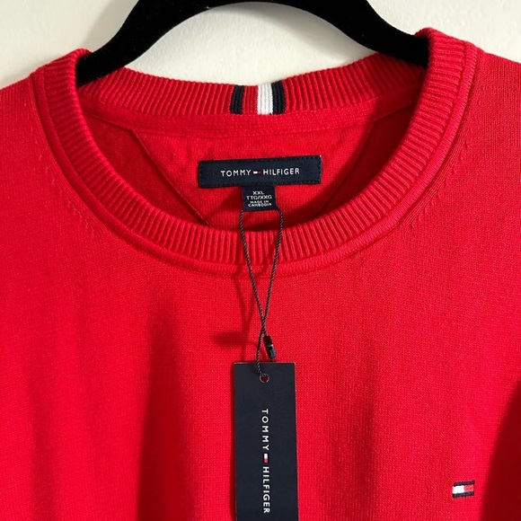 NWT Tommy Hilfiger Crewneck Pullover Sweater Red Men’s XXL - Picture 4 of 9